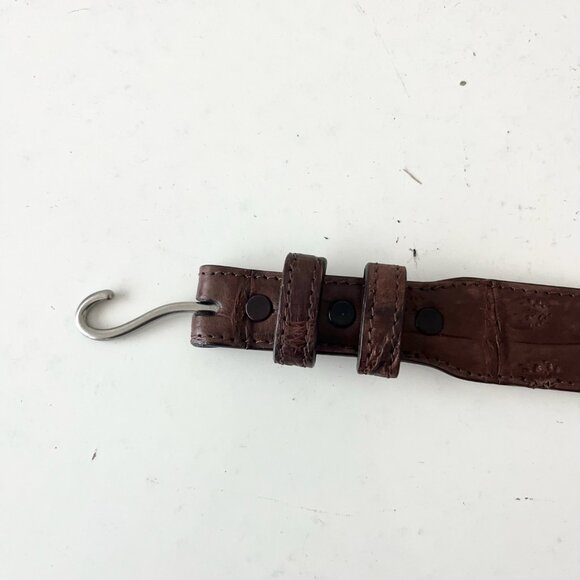 NEW Rod Patrick Boots Mens Western Belt 1.25" Taper Size 44 Brown Caiman Leather - Picture 3 of 12